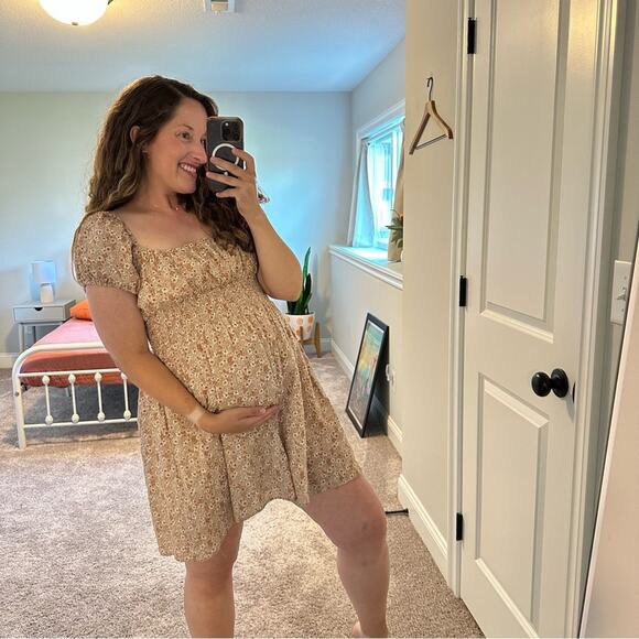 Tuckernuck Wray Orange Floral Cotton Mini Dress Large - Picture 3 of 11